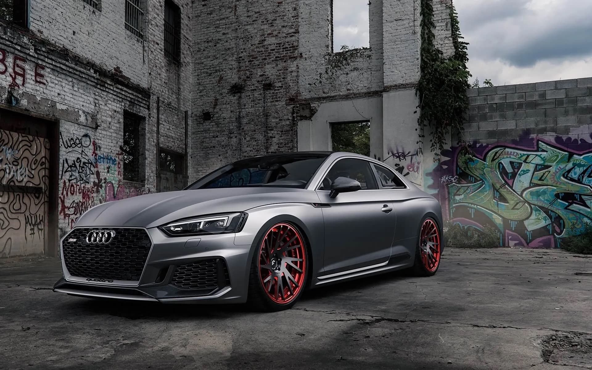 Audi with dark window tint