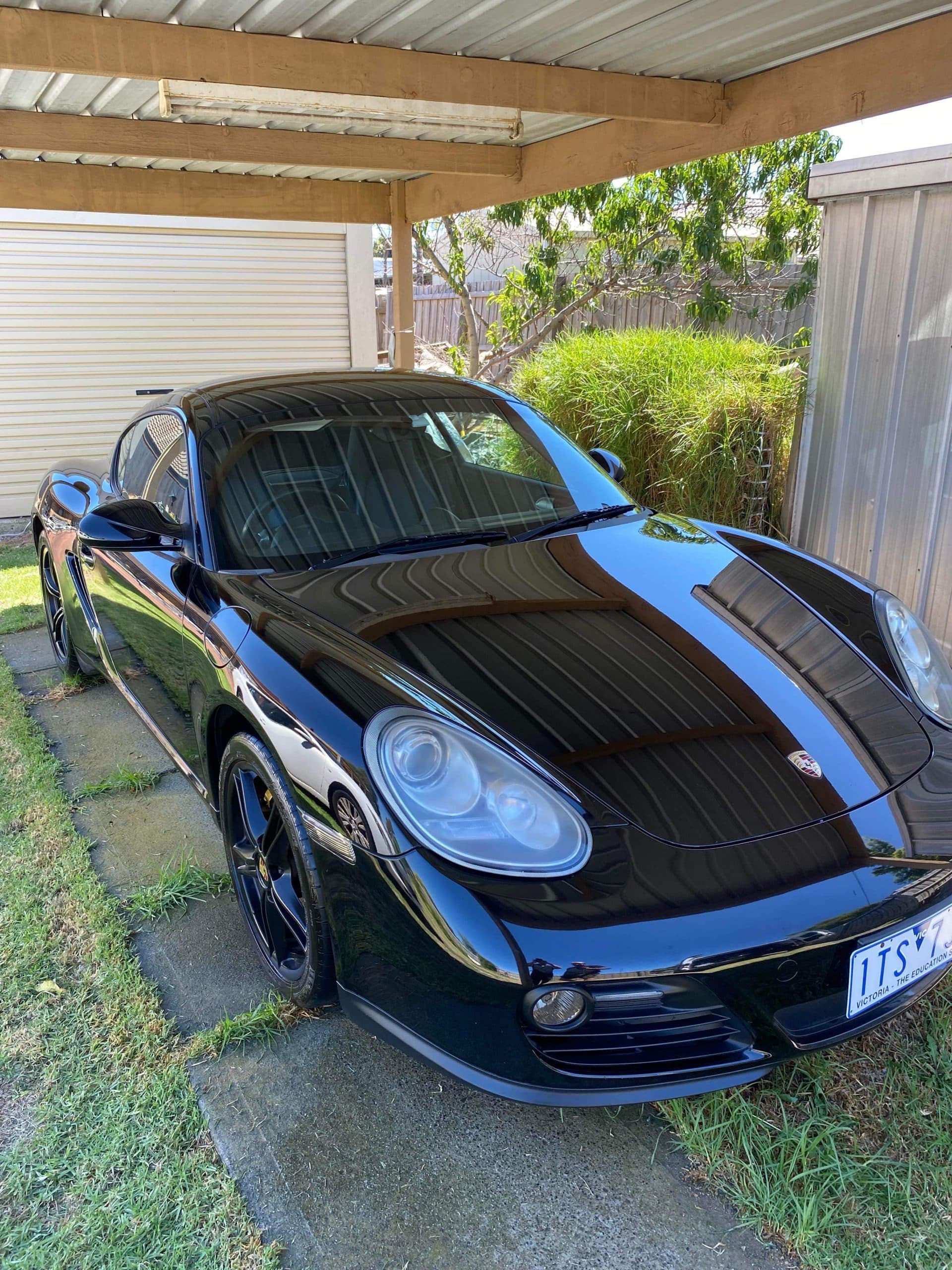 Porsche Cayman with a fresh gloss finish