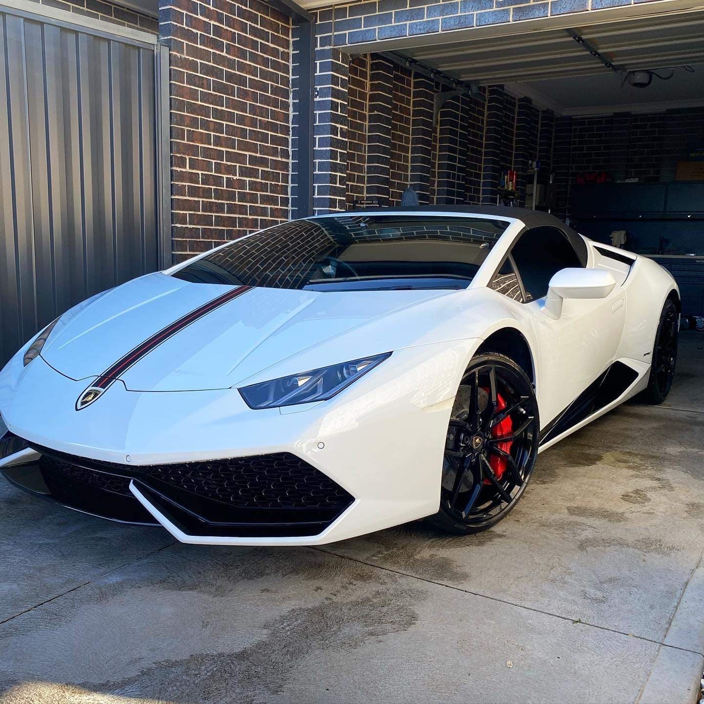 Lamborghini Huracán detailed in a home garage