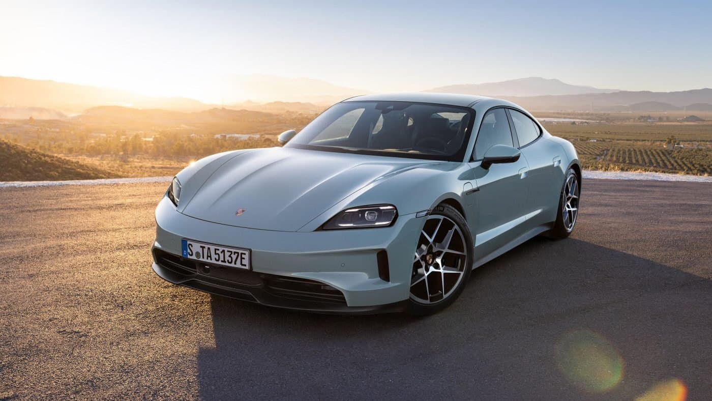 Porsche Taycan at sunset