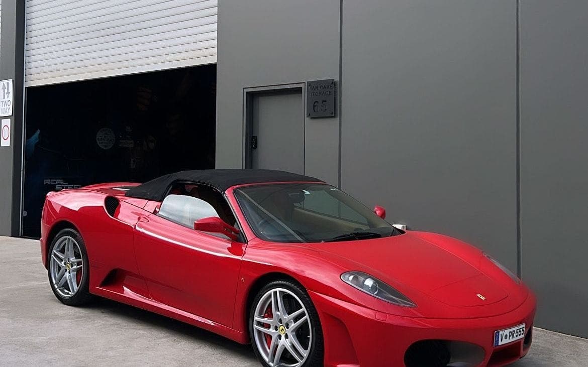 Red Ferrari F430 Spider after a single-stage paint enhancement
