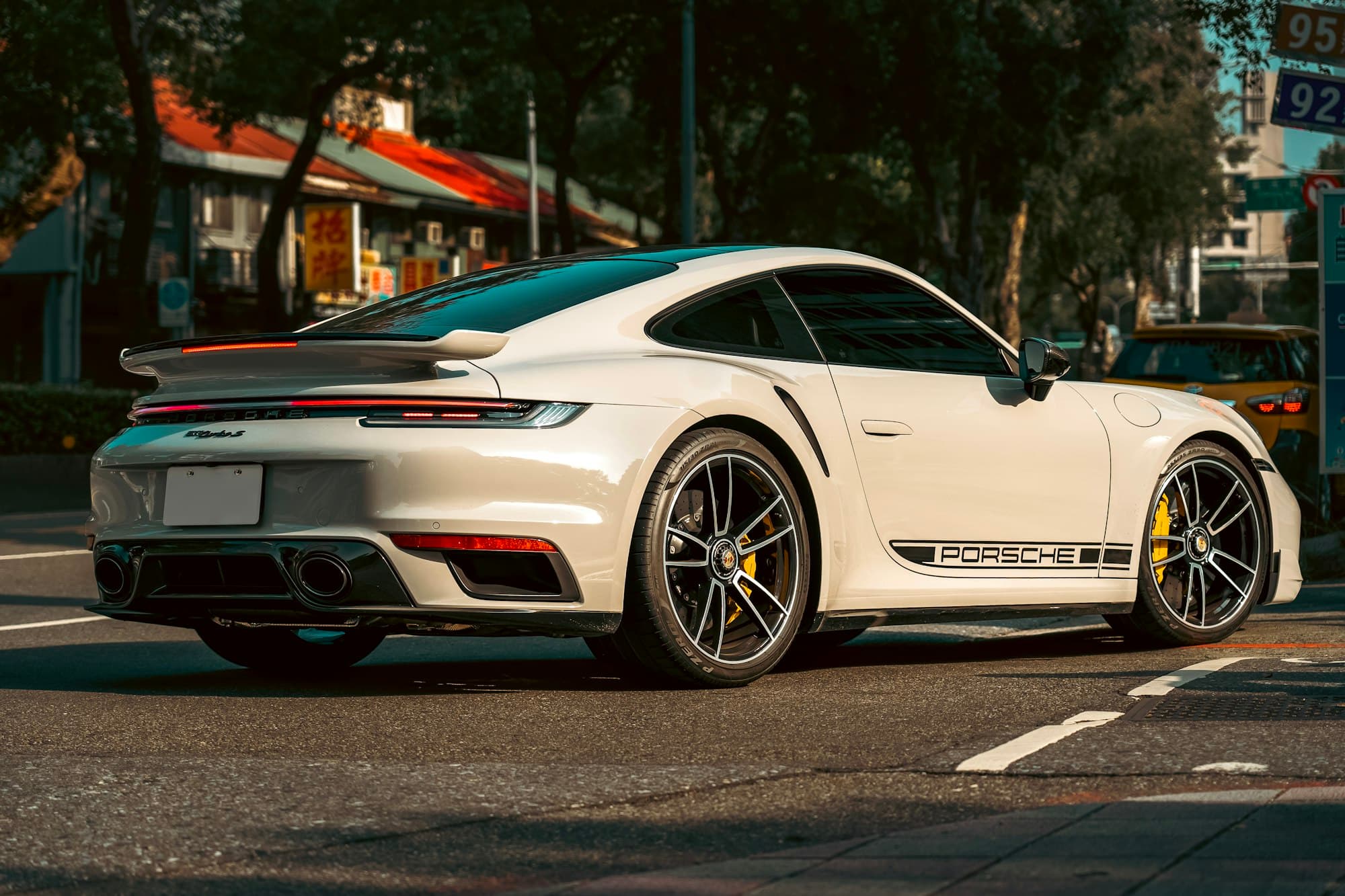 White Porsche 911 sports car