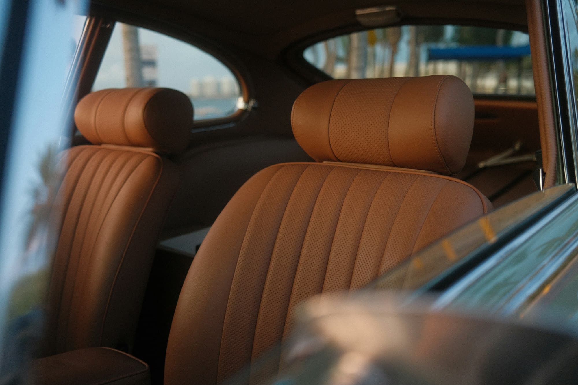 Brown leather car seats